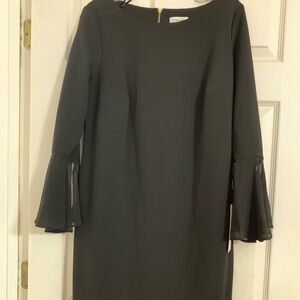 16W Calvin Klein Black Dress Midi  length, New.